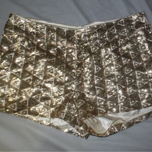 Sans Souci Gold Sequin Shorts